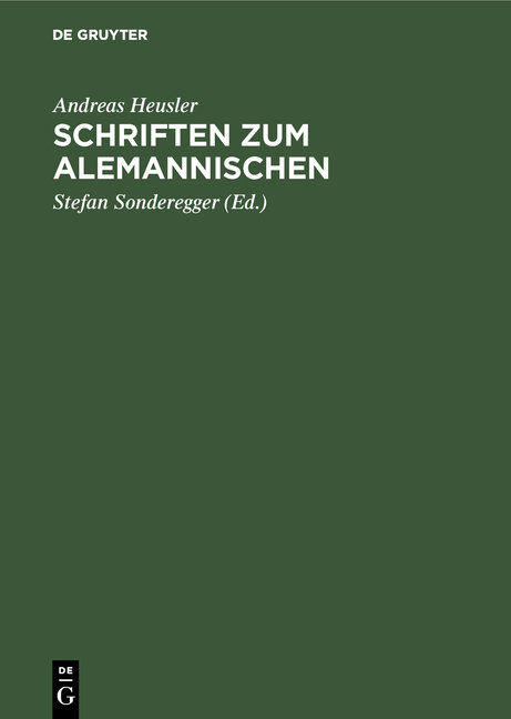 Schriften zum Alemannischen