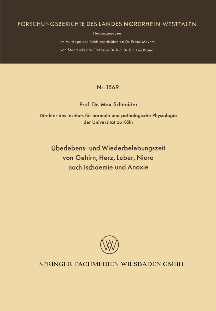 Überlebens- und Wiederbelebungszeit von Gehirn, Herz, Leber, Niere nach Ischaemie und Anoxie